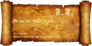 Mravik Mária névjegykártya