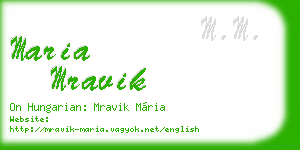 maria mravik business card